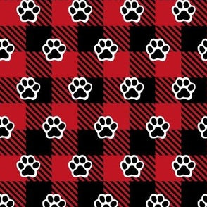 Flannel Paw Print Dog Bandana