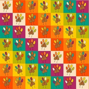 Paw Print Turkey Dog Bandana