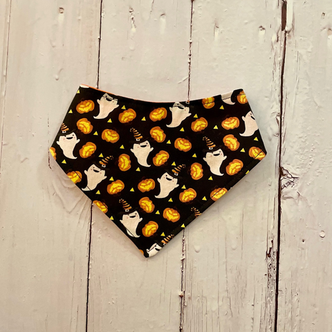 Ghost and Pumpkin Dog Bandana