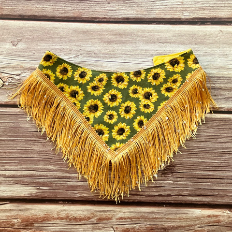 Sunflower Dog Bandana w/ trim